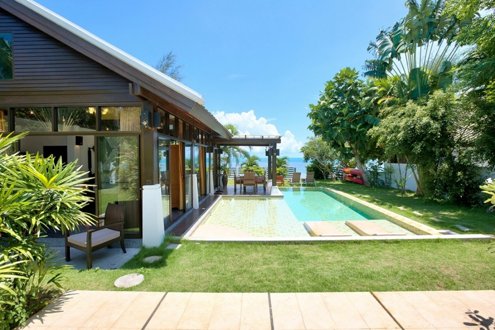 Emerald Sands - Beach Front 4 Bed Pool Villa Koh Samui Bagian luar foto